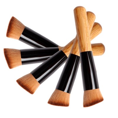 Single oblique head makeup brush multifunctional blush brush foundation mask brush wholesale spot Bamboo handle